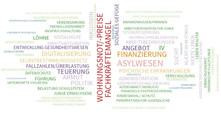 Trendthemen aus dem Sozialwesen, Umfrage 2023. © Zürich Sozial